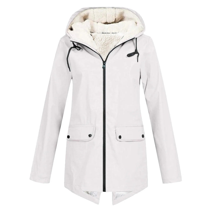Women’s Inner Lining Hooded Coat with Front Zip