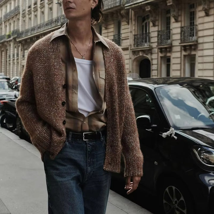 Men's Button-Up V-Neck Cardigan