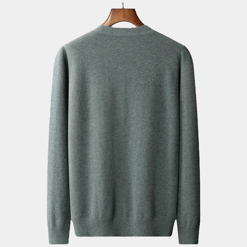 Men's Button Front V Neck Knit Cardigan