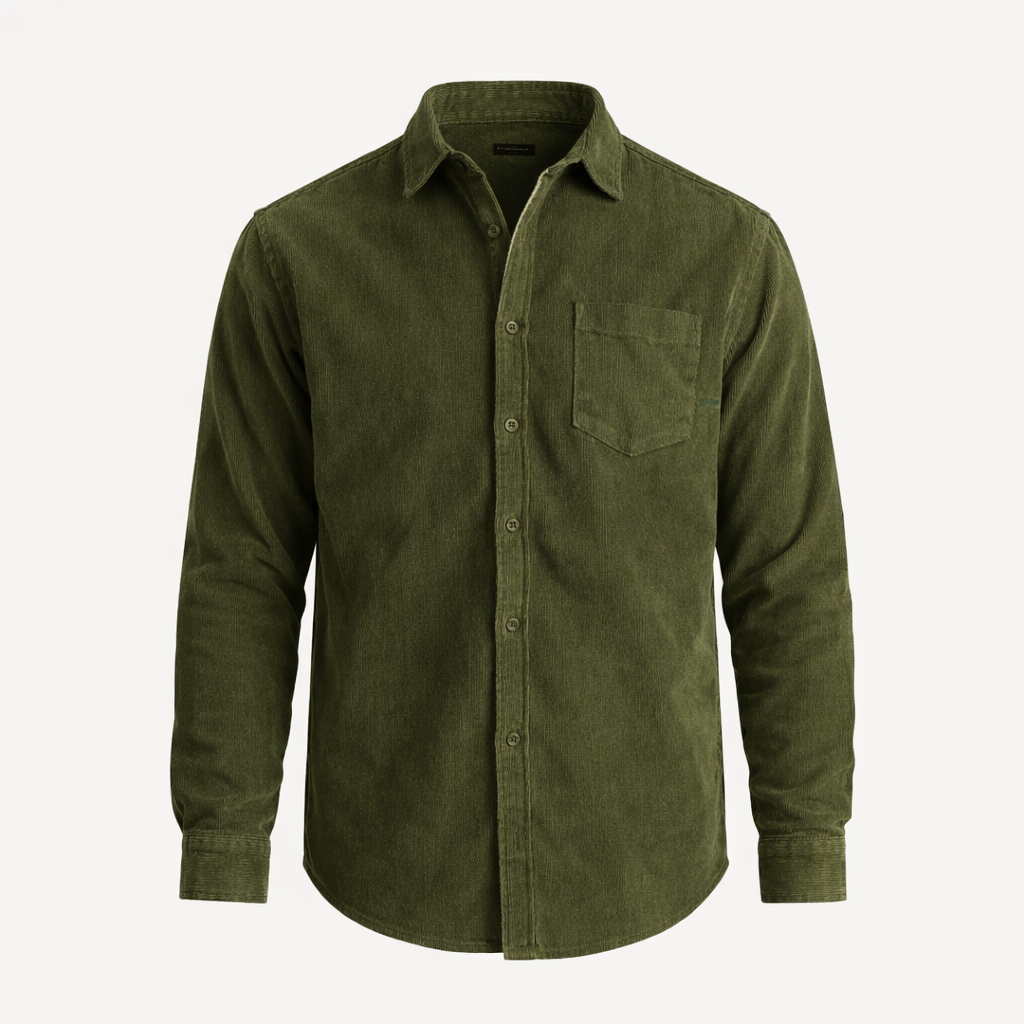 Men's Corduroy Long Sleeve Button Shirt