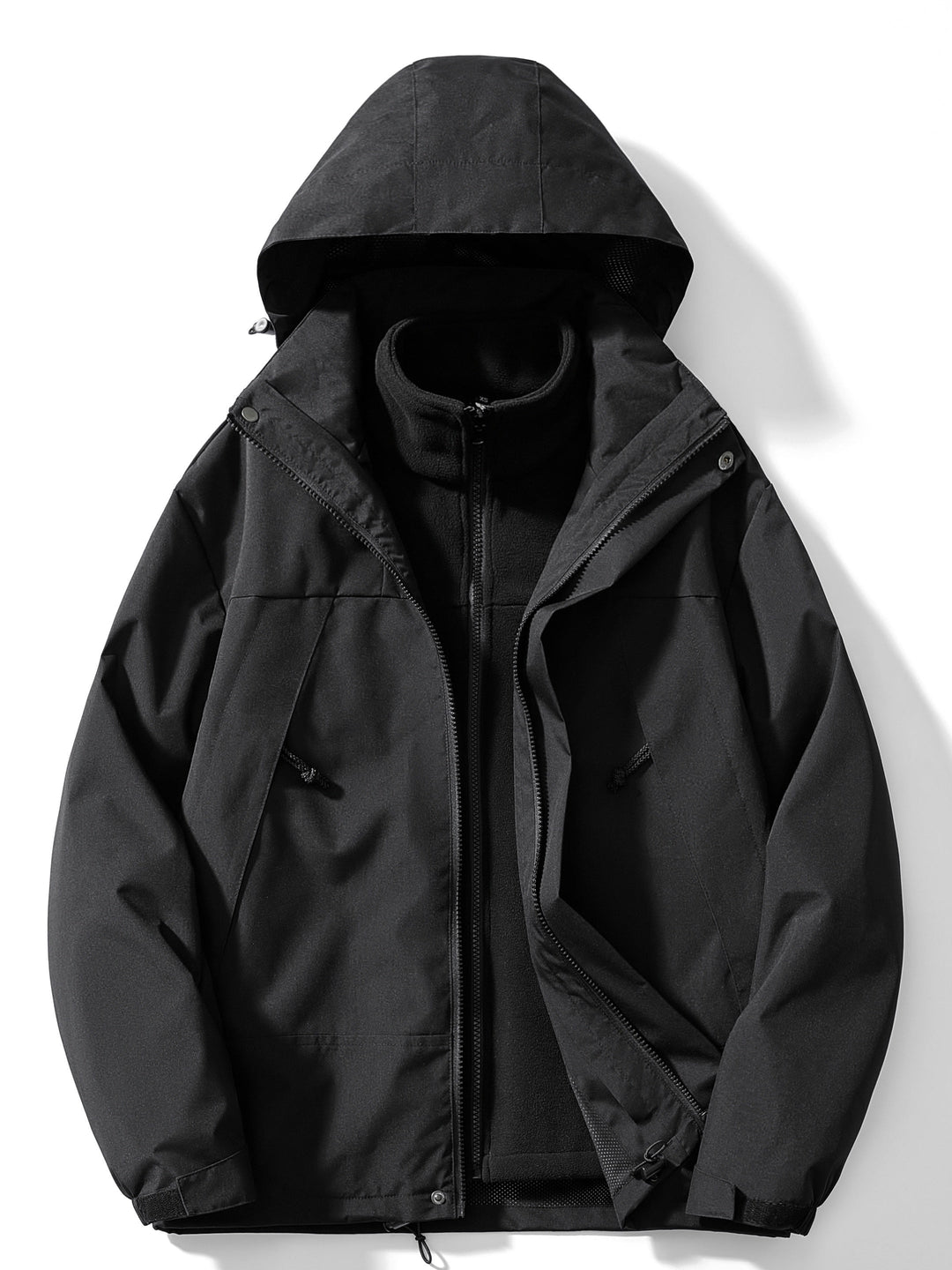 Men’s Hooded Zip Winter Jacket with Inner Layer