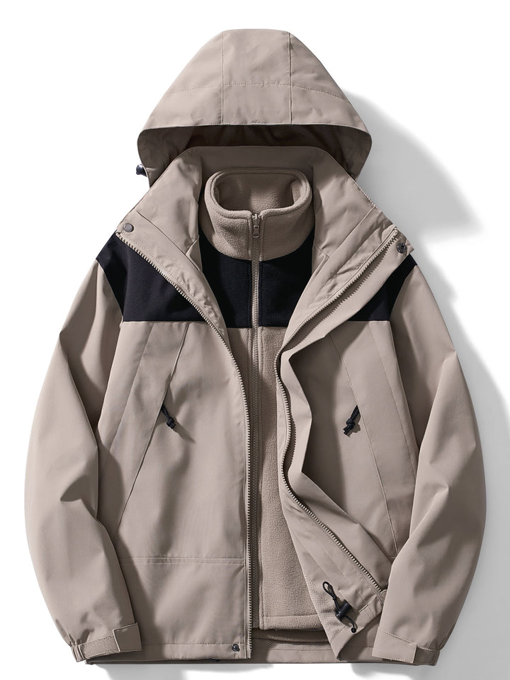 Men’s Hooded Zip Winter Jacket with Inner Layer