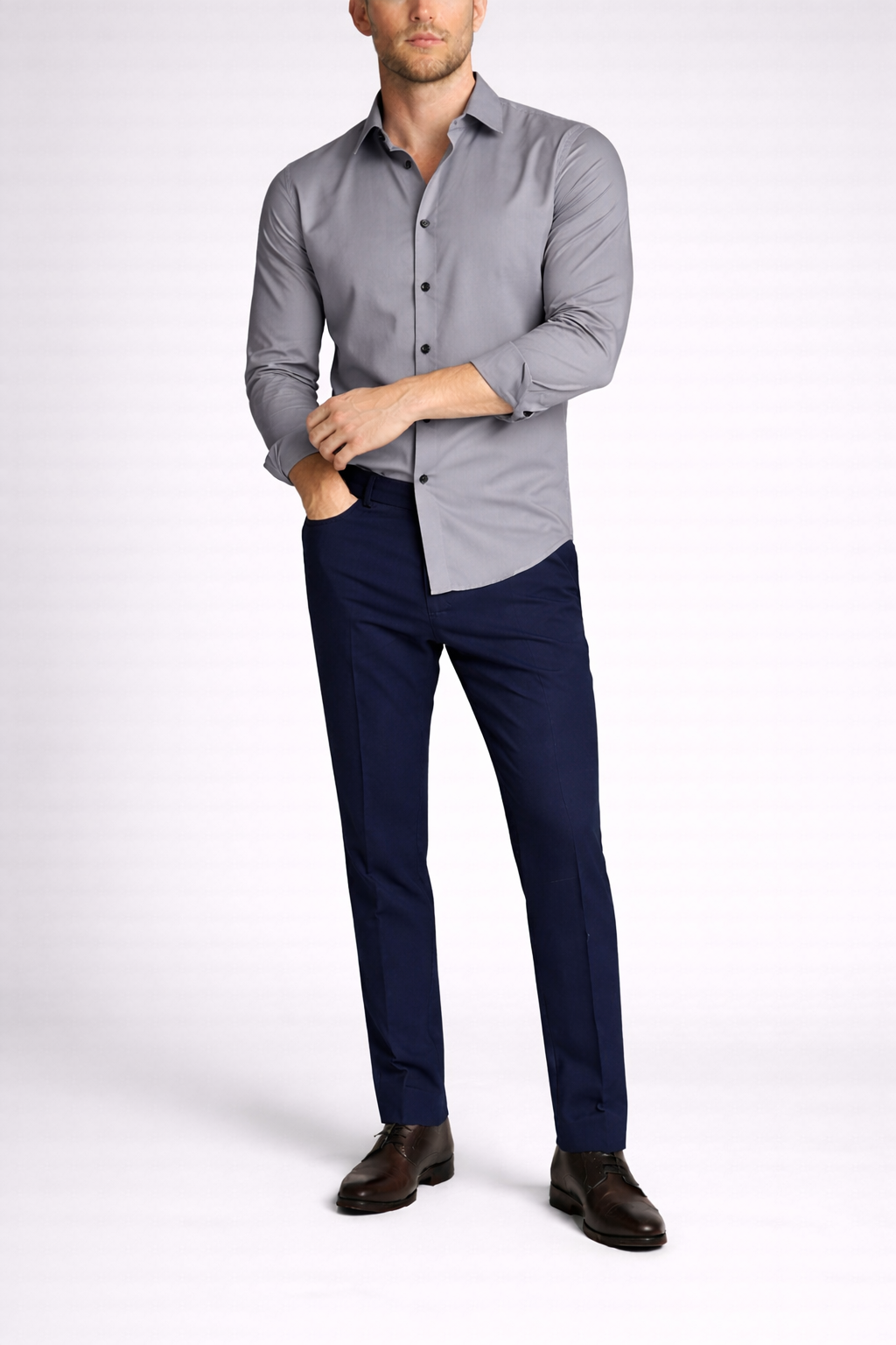 Men's Long Sleeve Collared Button Shirt