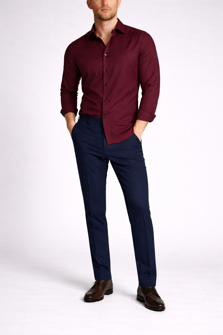 Men's Long Sleeve Collared Button Shirt