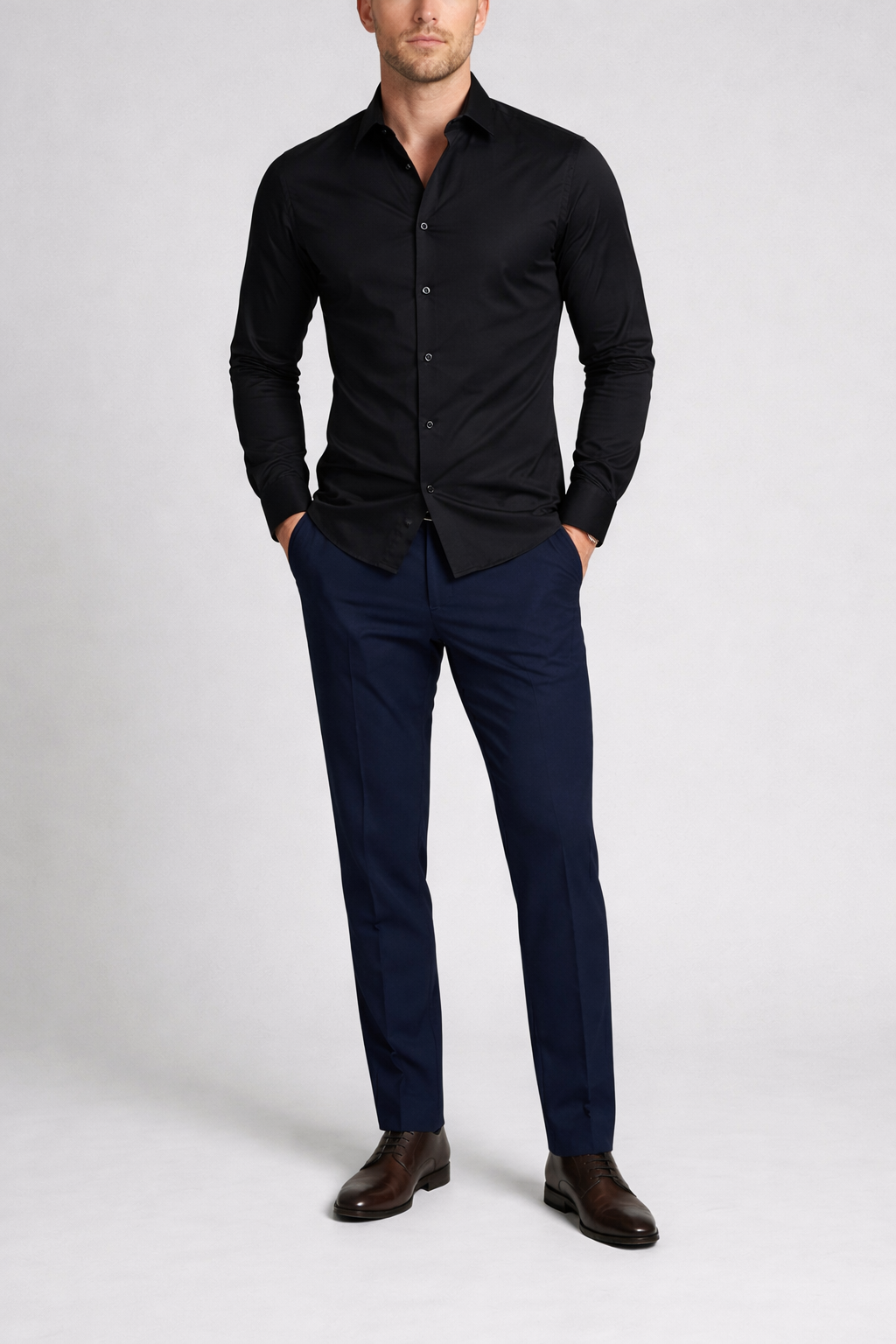 Men's Long Sleeve Collared Button Shirt