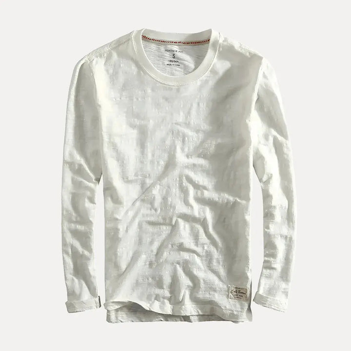 Men's Long Sleeve Shirt with Clean Crew Neck Shape