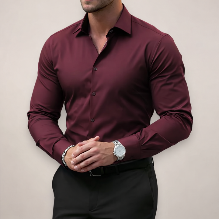 Men’s Long Sleeve Shirt with Notched Collar
