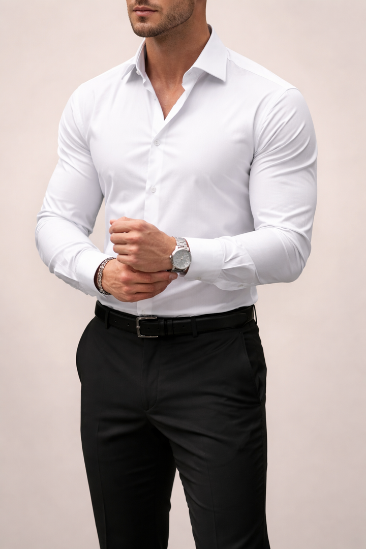Men’s Long Sleeve Shirt with Notched Collar