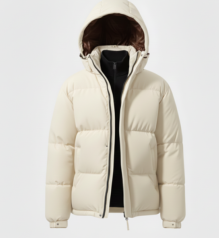 Men’s Puffer Hooded Jacket with Pockets