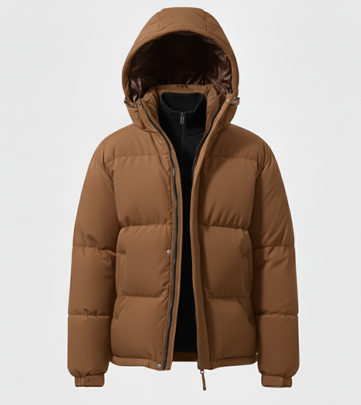 Men’s Puffer Hooded Jacket with Pockets