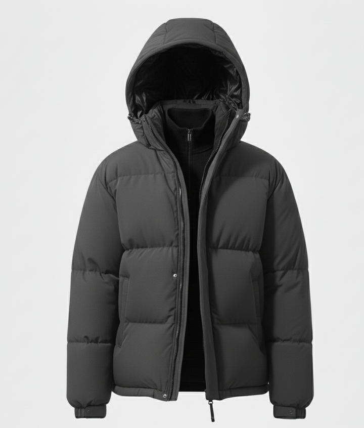 Men’s Puffer Hooded Jacket with Pockets