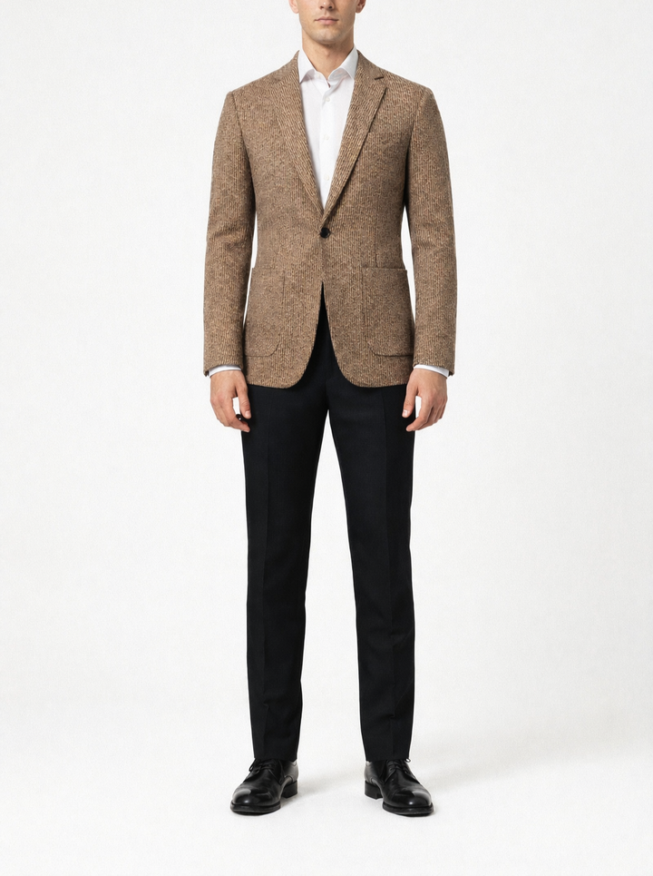 Men's Structured Blazer with Notched Collar