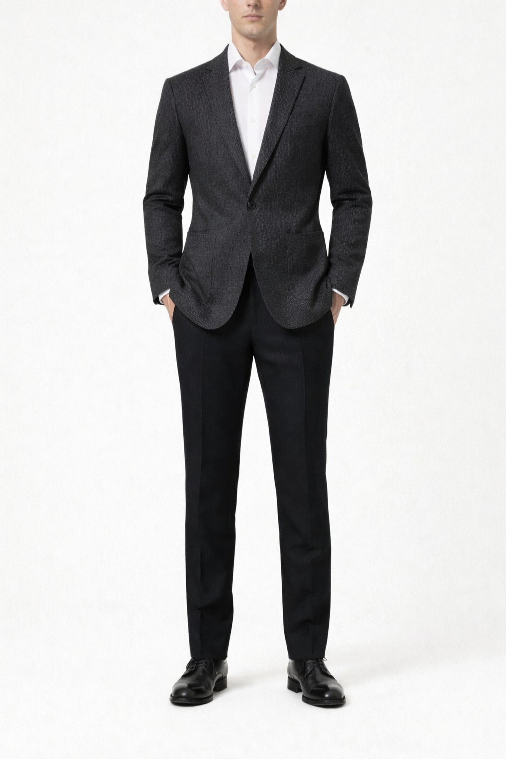 Men's Structured Blazer with Notched Collar