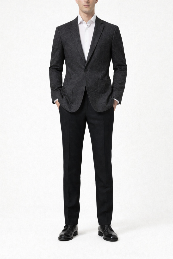 Men's Structured Blazer with Notched Collar