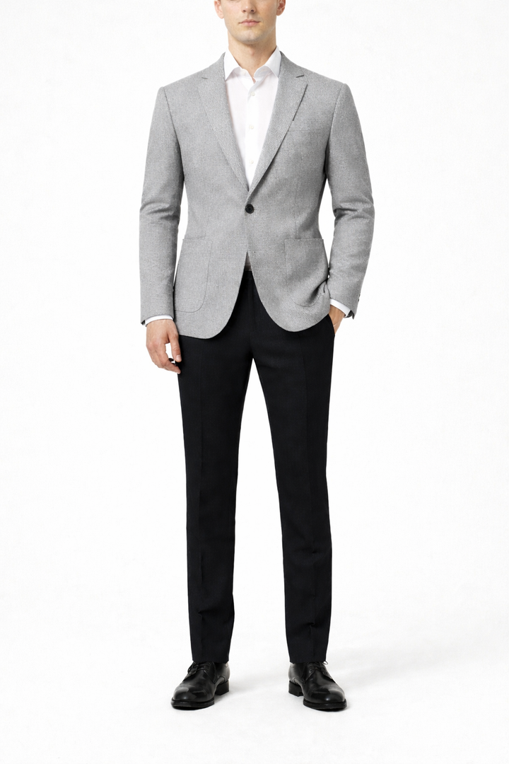 Men's Structured Blazer with Notched Collar