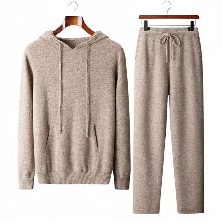 Men's Two Piece Set Knitted Hoodie and Trouser