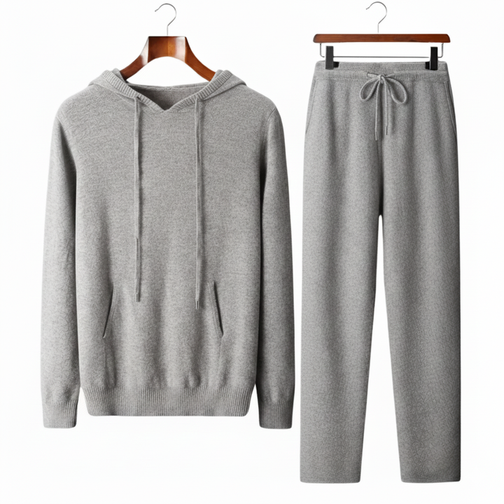 Men's Two Piece Set Knitted Hoodie and Trouser