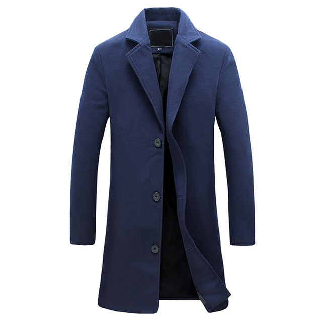 Men’s Winter Trench Coat with Inner Lining