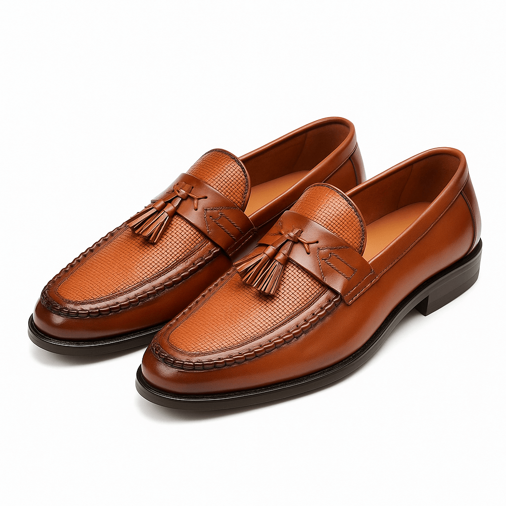 Men's Woven Loafers Tassel Detail Slip On Shoes
