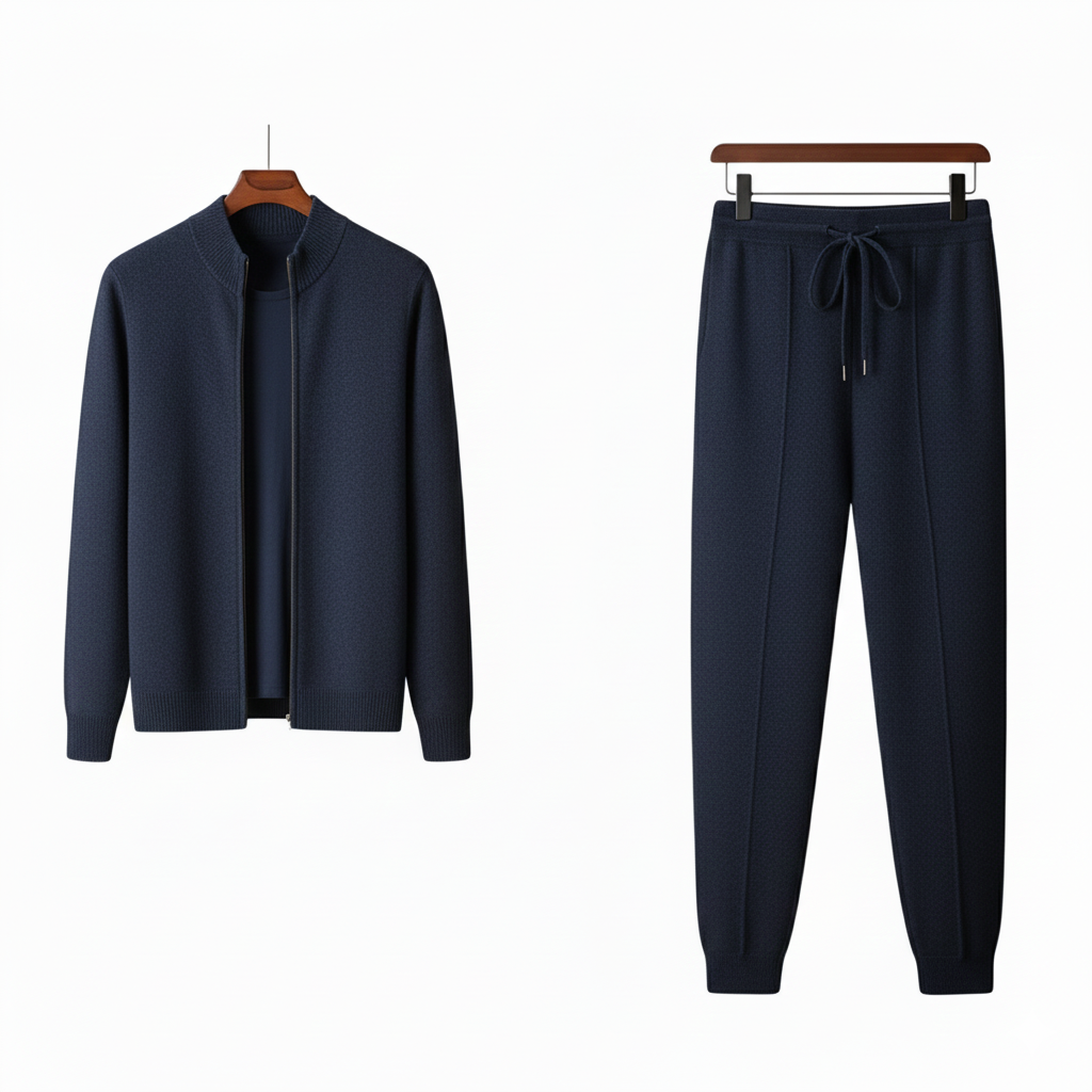 Men's Zip Up Jacket and Drawstring Trousers Set
