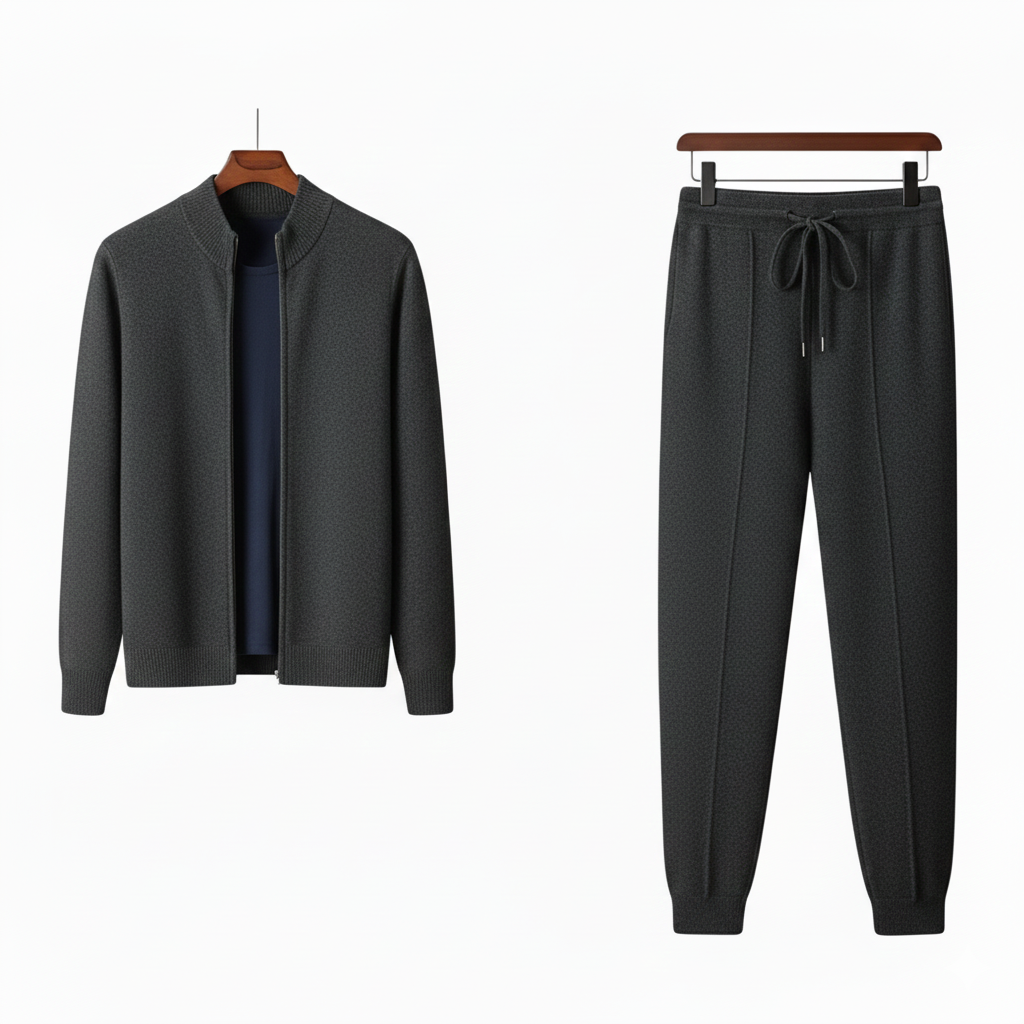 Men's Zip Up Jacket and Drawstring Trousers Set