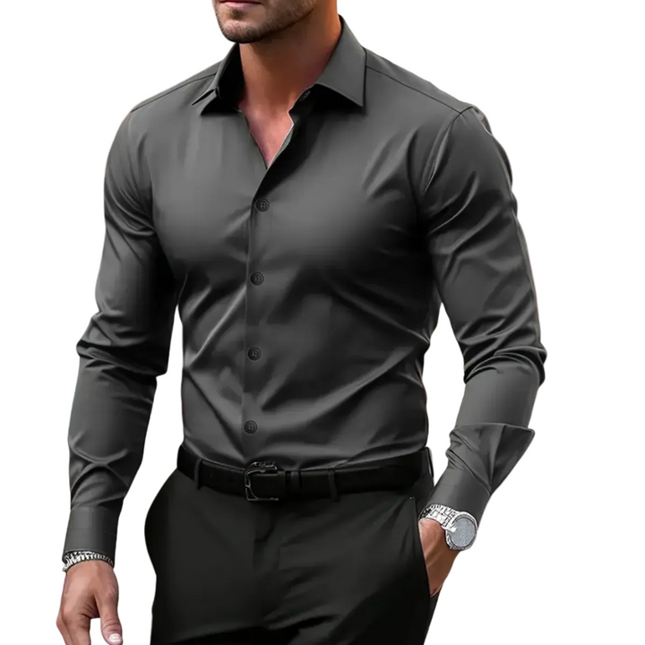 Men’s Long Sleeve Shirt with Notched Collar