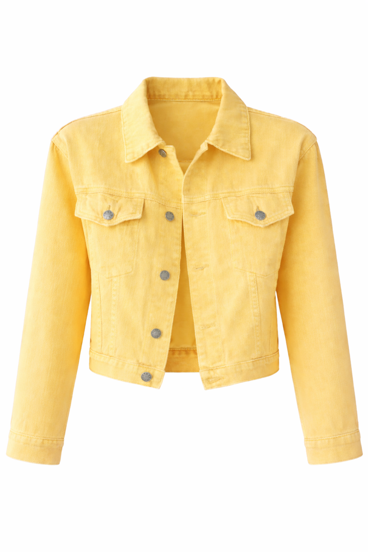 Women’s Button Down Fit Denim Short Jacket