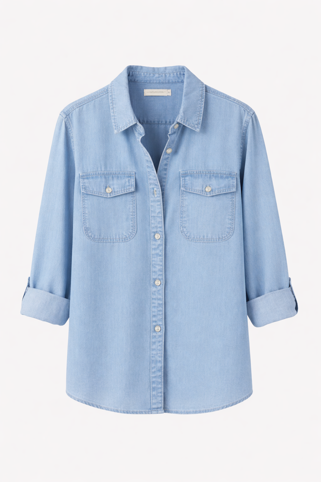 Women’s Button Front Long Sleeves Denim Shirt