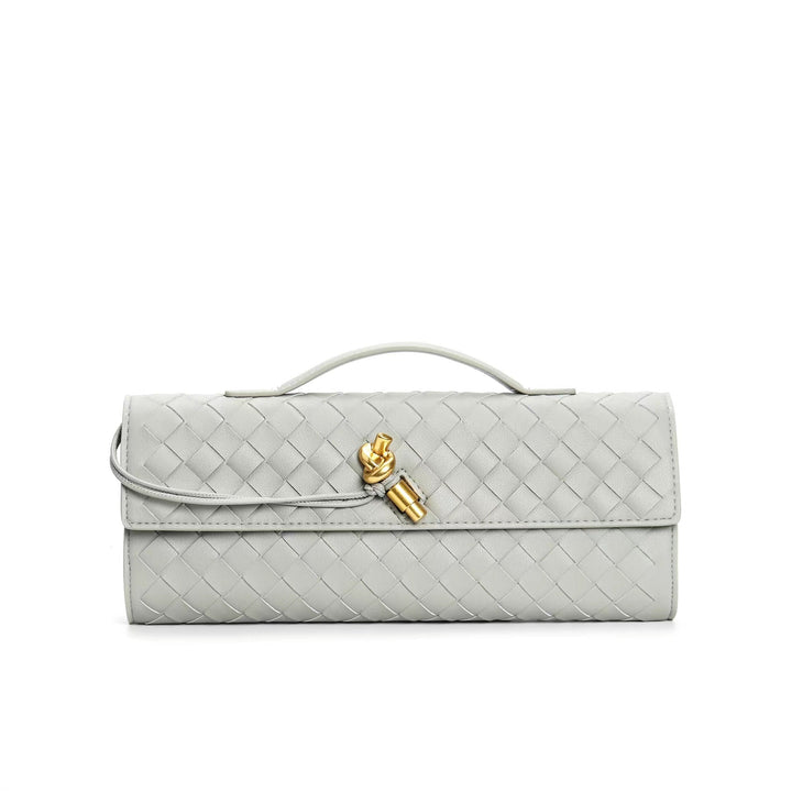 Women's Crossbody Bag with Flap Closure and Woven Pattern
