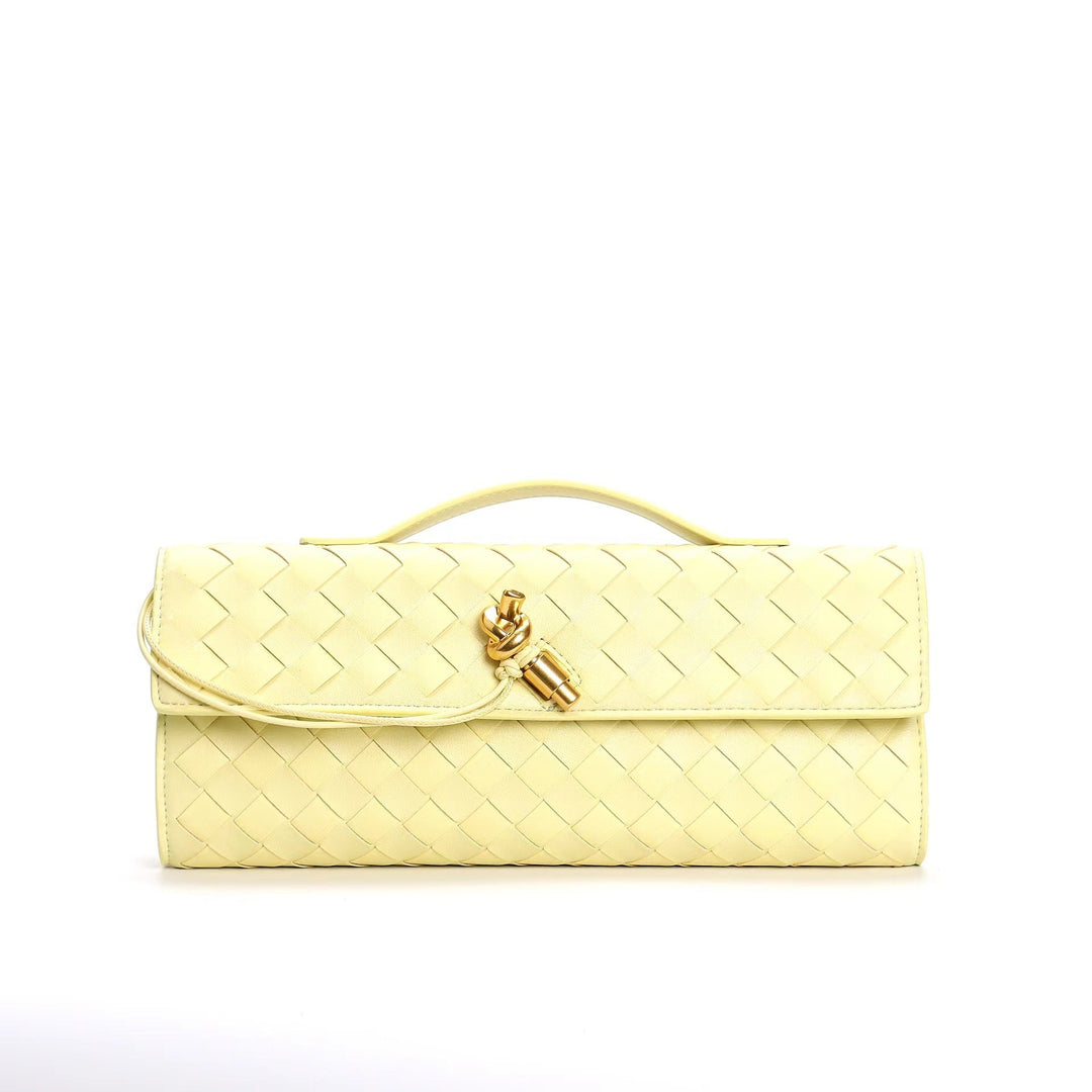 Women's Crossbody Bag with Flap Closure and Woven Pattern