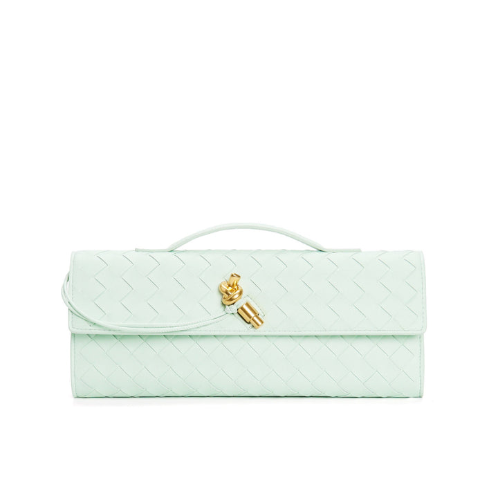Women's Crossbody Bag with Flap Closure and Woven Pattern