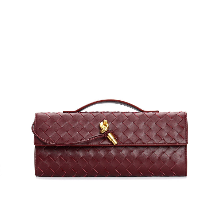 Women's Crossbody Bag with Flap Closure and Woven Pattern