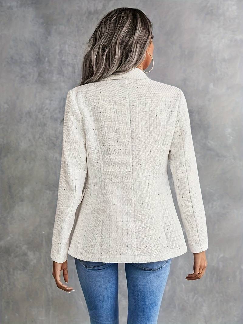 Women's Double Button Blazer with Lapel Collar