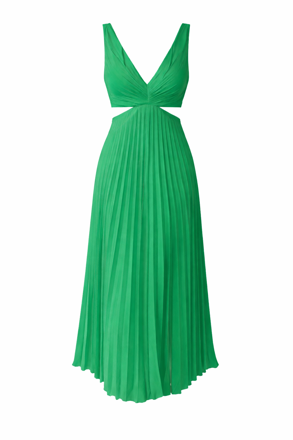 Women's Flowing Twist Pleated Front Maxi Dress