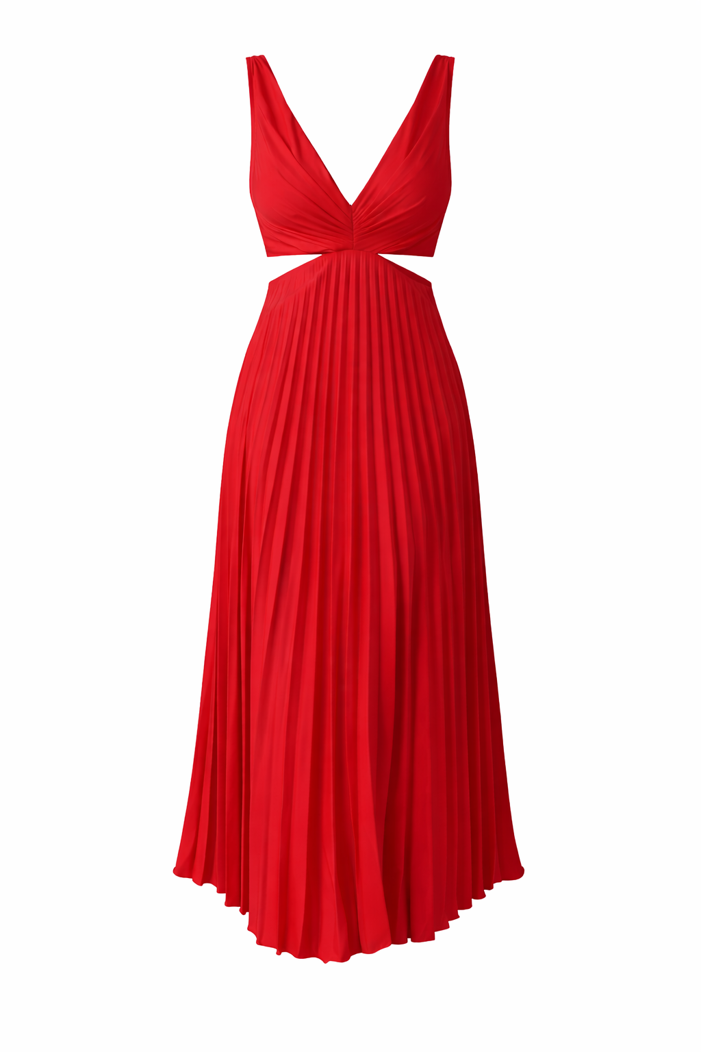 Women's Flowing Twist Pleated Front Maxi Dress