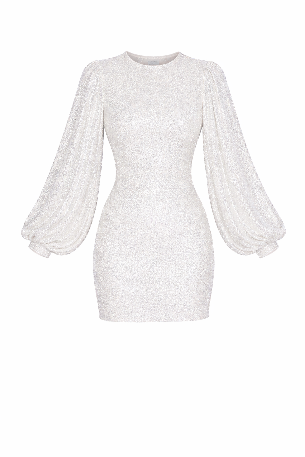 Women's Glittered Short Dress with Long Loose Sleeves