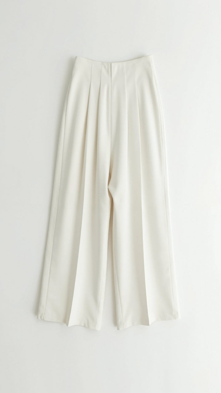 Women's High Waist Pleated Wide Leg Trouser