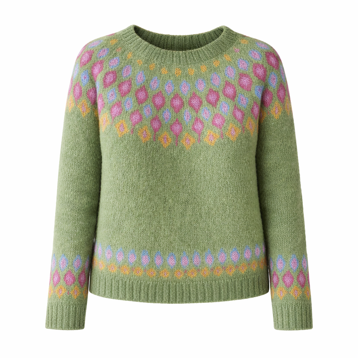 Women's Knitted Sweater with Unique Pattern