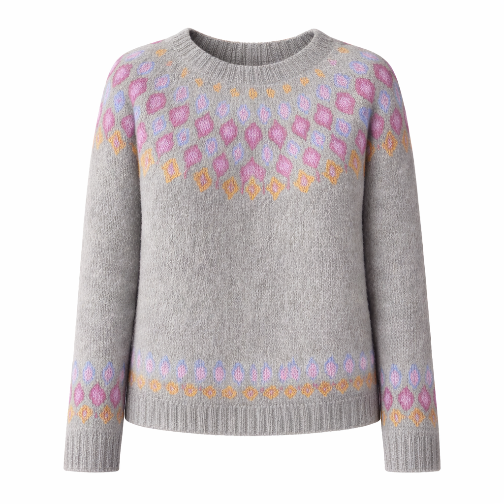 Women's Knitted Sweater with Unique Pattern