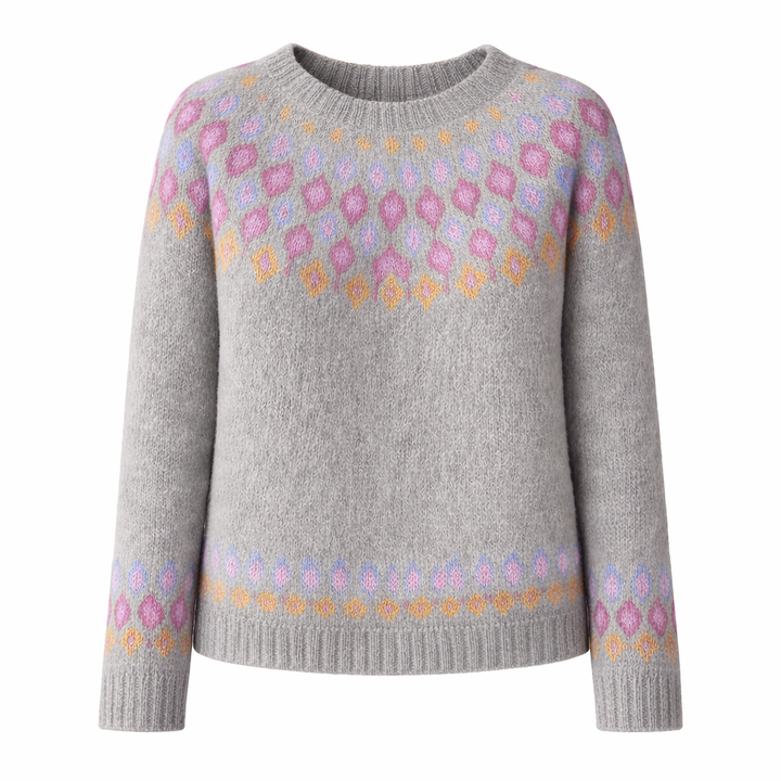 Women's Knitted Sweater with Unique Pattern