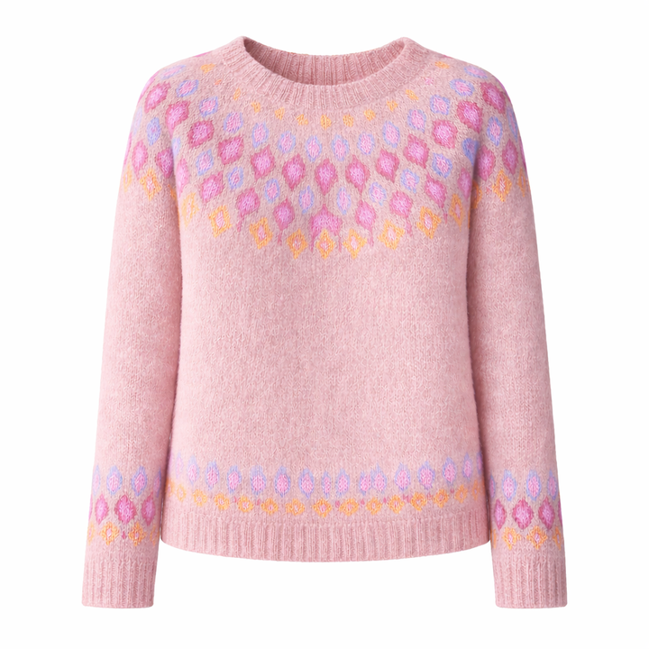 Women's Knitted Sweater with Unique Pattern