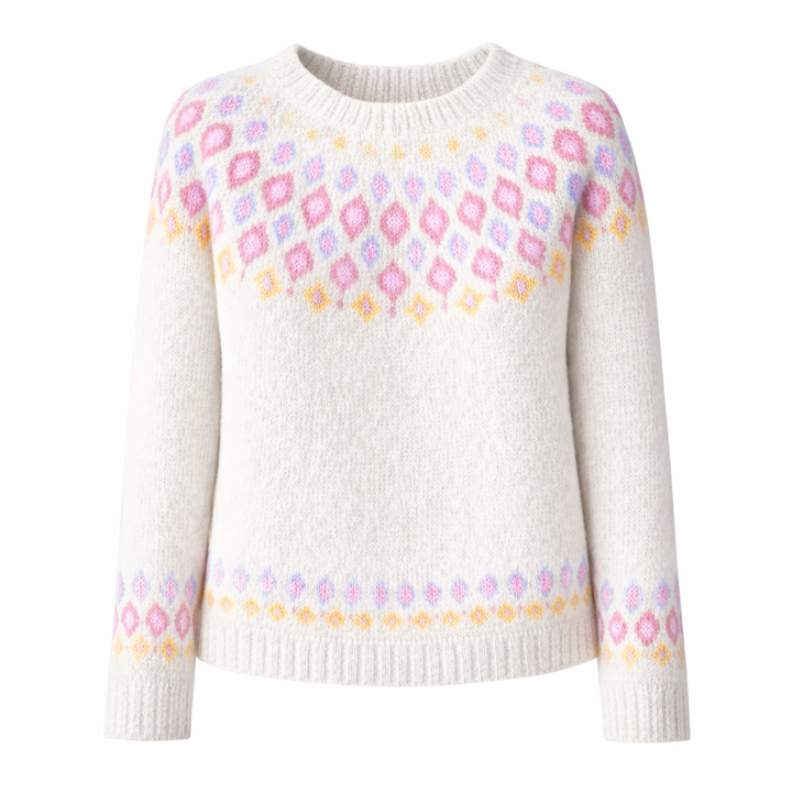 Women's Knitted Sweater with Unique Pattern
