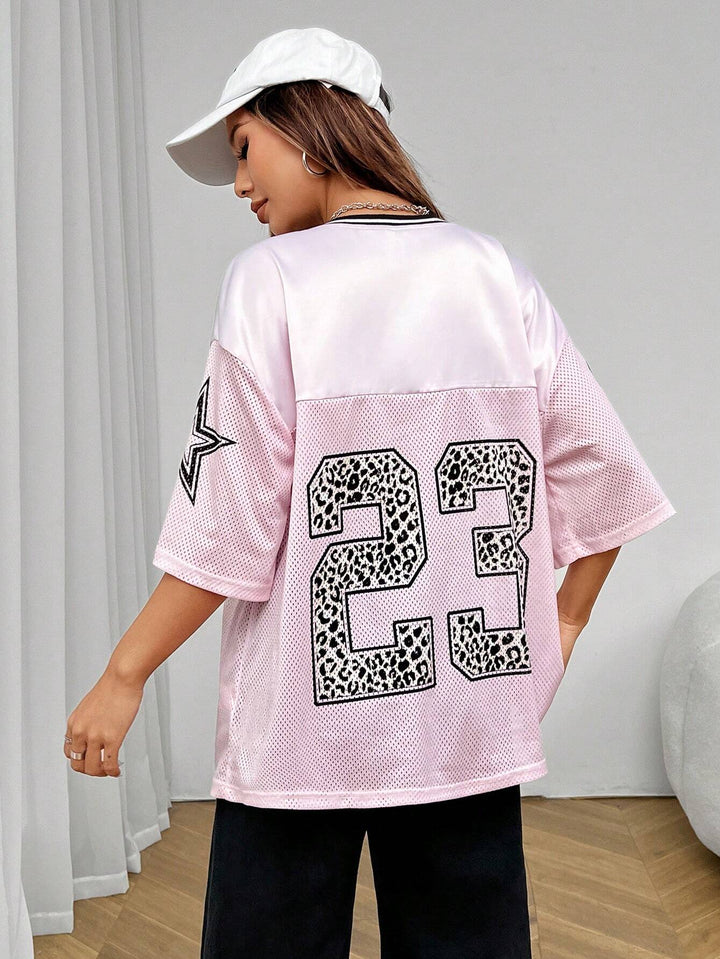 Women's Jersey Short Sleeve V Neck Loose T-shirt