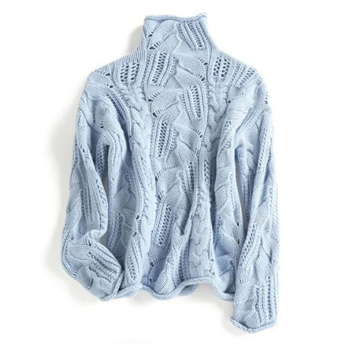 Women's Knit Sweater with Raised Pattern