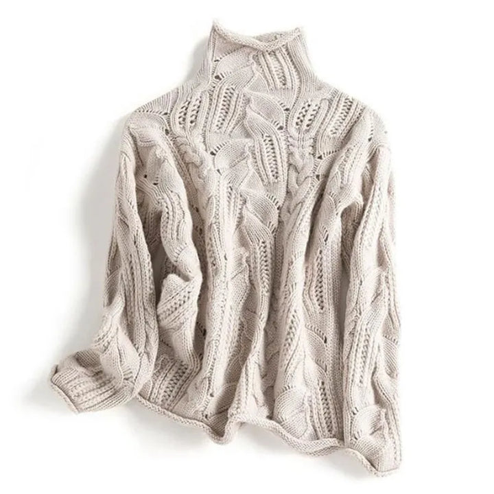 Women's Knit Sweater with Raised Pattern