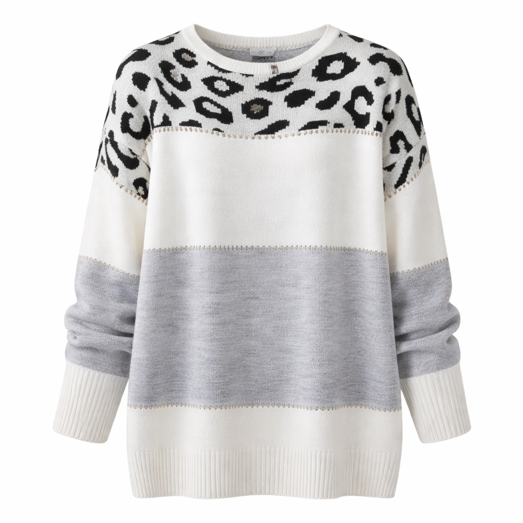 Women's Knitted Leopard Print Sweater