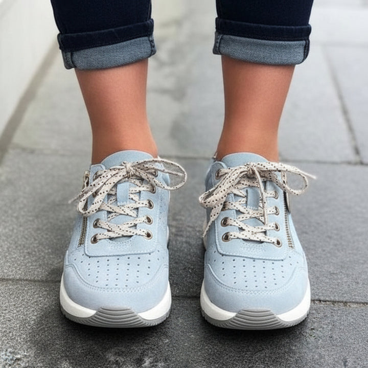 Women's Lace Up Trainers Low Top Thick Sole Panel