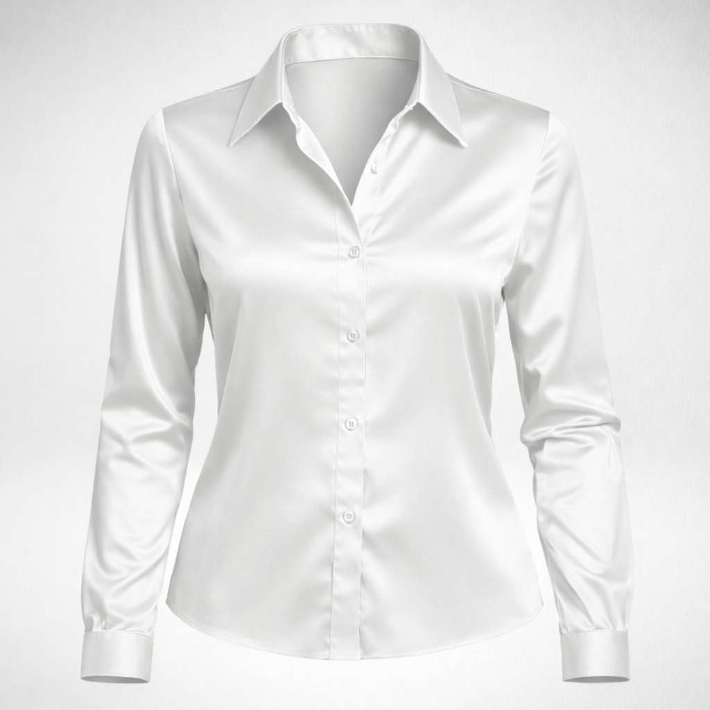 Women's Long Sleeve Button Front Shirt with Collar
