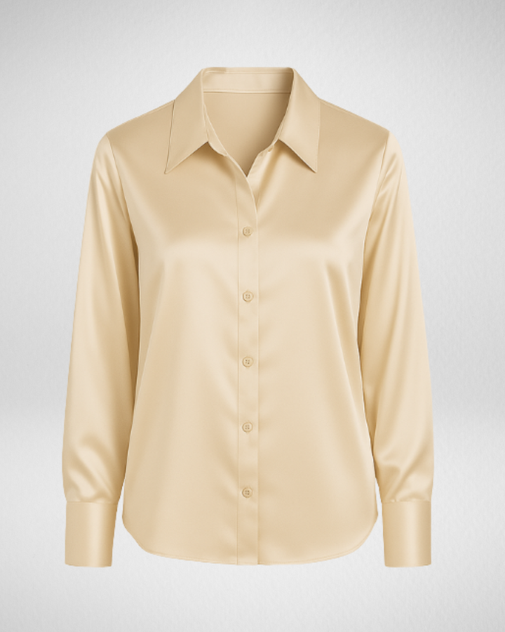 Women's Long Sleeve Button Shirt with Collar
