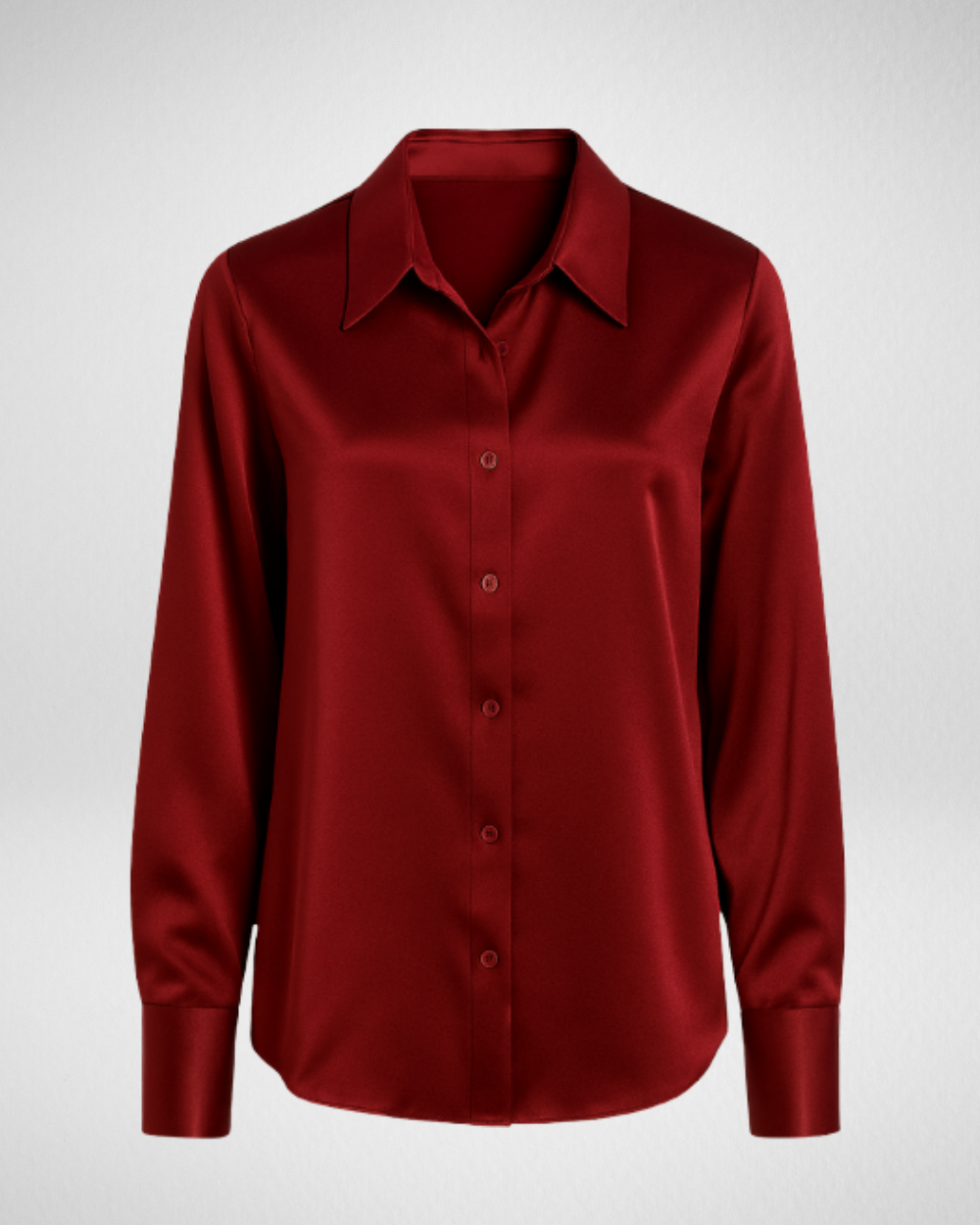 Women's Long Sleeve Button Shirt with Collar